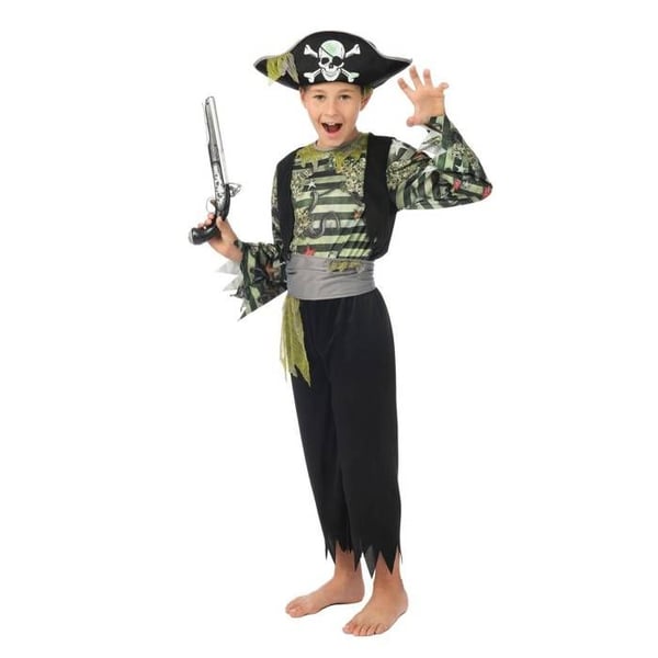 Barnkostym - LITEN CLOWN - Zombiepirat Kille - 5-6 år - Lätt & bekväm - Polyester