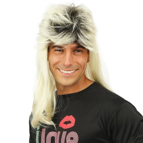 Peruk - LITEN CLOWN - Mullet år 80 - Blond - Vuxen unisex - Karneval/Halloween