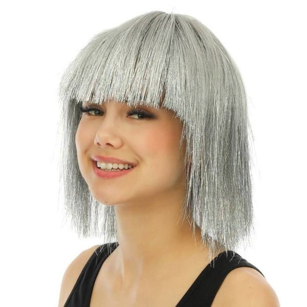 Disco peruk - LITEN CLOWN - 23985 - Silver - Syntetiskt hår - One size vuxen