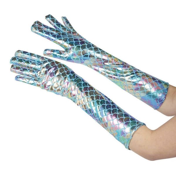 Långa handskar - LILLA CLOWN - Sjöjungfru - Längd 40 cm - Modell Sjöjungfru - Färg ej angiven