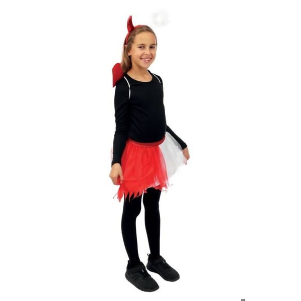 Set tutu - PTIT CLOWN - ängel eller demon - one size - Vit - Röd - Tjej