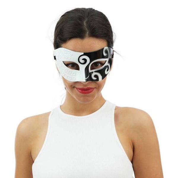 Mask - LITEN CLOWN - Ansiktsmask - Svart och Vit - För ansiktet - Temat varg