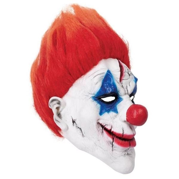 Heltäckande clownmask - PTIT CLOWN - 24024 - Röda hår - Skrämmande och realistisk - Vuxenstorlek