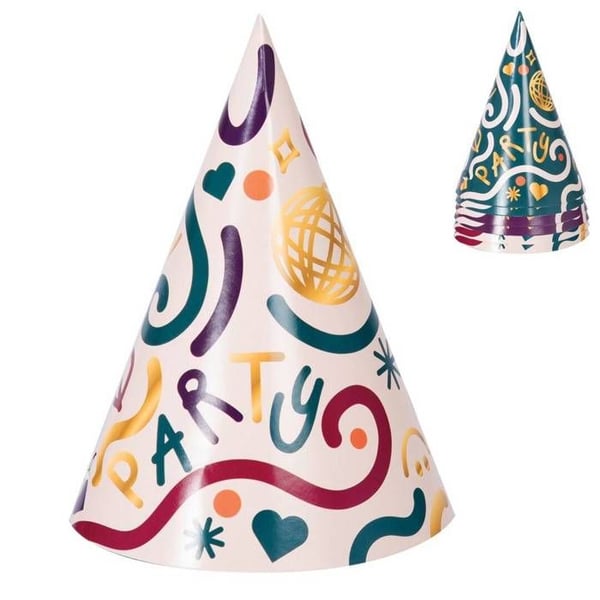 Spetsig pappershatt - LILLA CLOWN - LILLA CLOWN - 6-pack - 16 cm - Flerfärgad