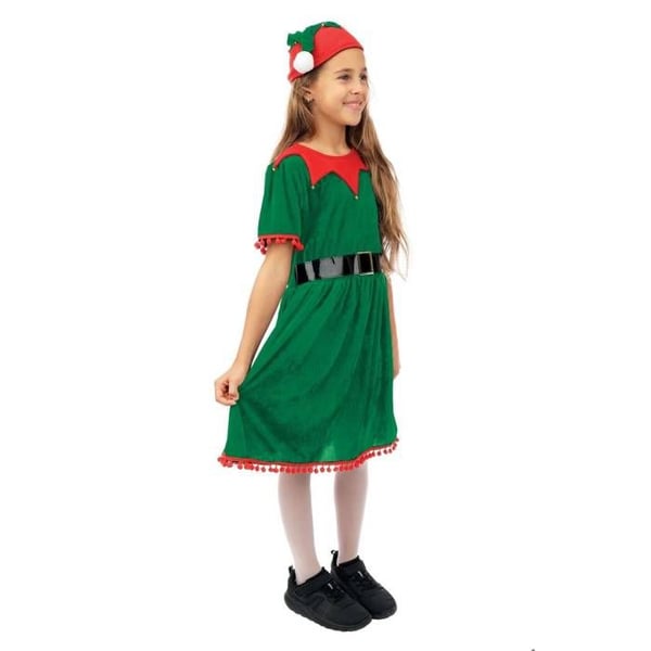 Kostym - LITEN CLOWN - Flicka Alv - 7/9 år - Grön - Polyester - Handtvätt rekommenderas