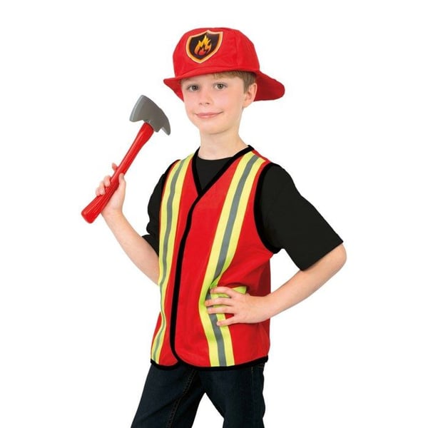 Brandmansdräkt - LITEN CLOWN - LITEN CLOWN - Röd - En storlek - Barn