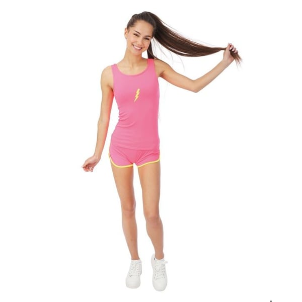 Kostym - LITEN CLOWN - 24418 - 80-tals aerobics - Neonrosa - Vuxen S/M
