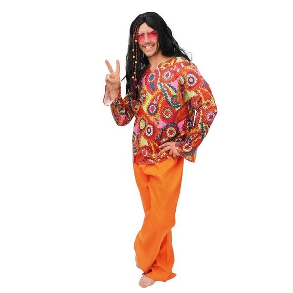 Hippiekostym - PTIT CLOWN - 24552 - Storlek S/M - Orange - Man