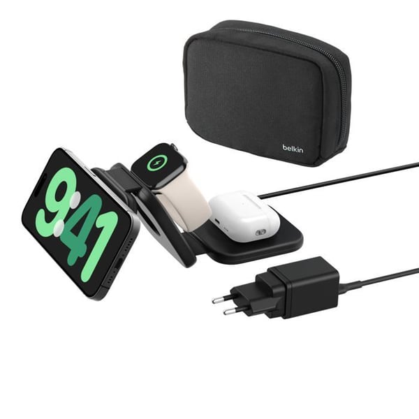 Trådlös laddare - BELKIN - BOOST CHARGE PRO 3i1 - 15W - Fällbar - Qi2