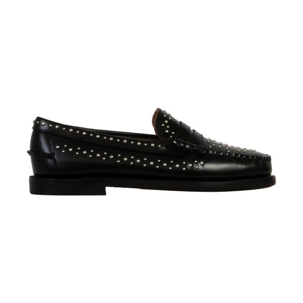 Sebago Docksides Derbie Cuir Dan Studs Kvinna - Svart