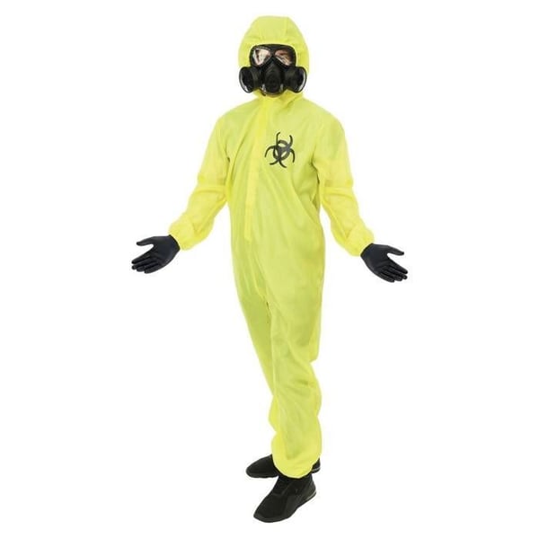 Halloweenkostym - LITEN CLOWN - Biologisk fara - Gul - Storlek L/XL - Hela kostymen