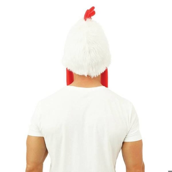 Heltäckande hätta höna - PTIT CLOWN - 23773 - Plysch och tyg - One size - Vit/röd/gul