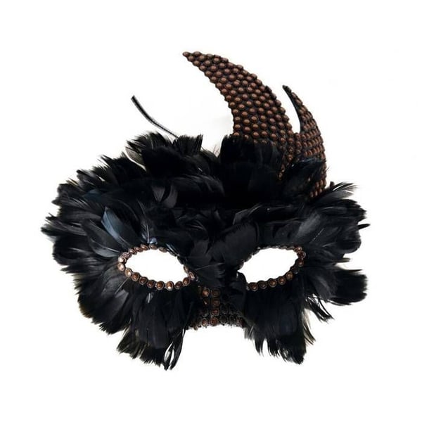 Varg (mask) - LITEN CLOWN - LITEN CLOWN - Svarta fjädrar - Falska spikar - One size