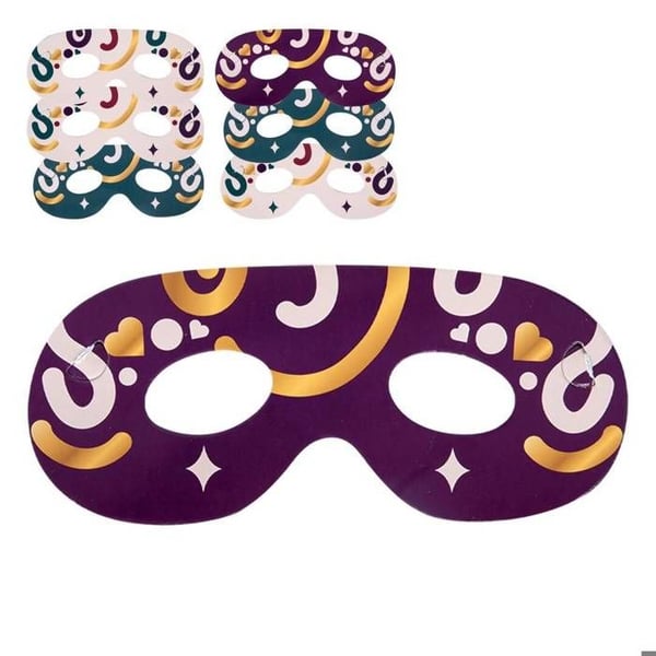 Pappersmask varg - LILLA CLOWN - LILLA CLOWN - Flerfärgad - 6-pack - Papper