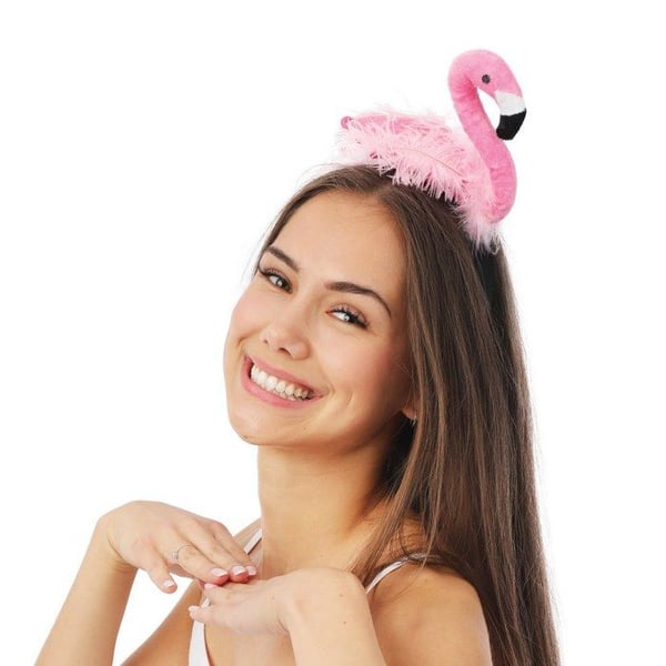 Hårband - LILLA CLOWN - 24348 - Flamingo - Med fjädrar - Karneval, Halloween