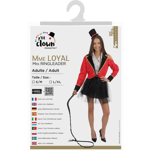 Kostym - LILLA CLOWNEN - Fru Loyal - Storlek L/XL - Kvinna - Karneval/Halloween
