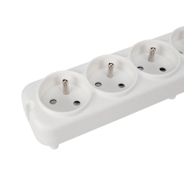 Perel 8-vägs multipelsockel 3500W 1,5 meter vit stift jordad