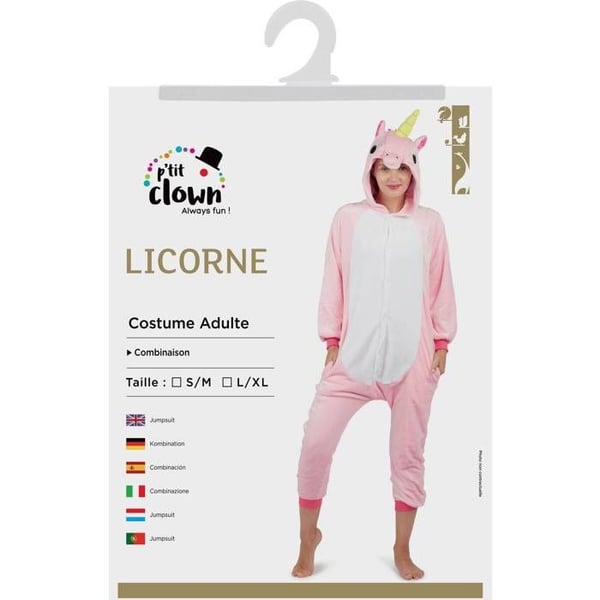 Kigurumi-kostym - LITEN CLOWN - Kigurumi Enhörning Kvinna - Rosa - Polyester - Huvtröja