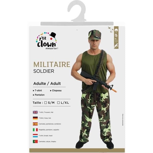 Militärdräkt - LITEN CLOWN - Militärdräkt DDay Man - Beige - Polyester - Lätt och bekväm