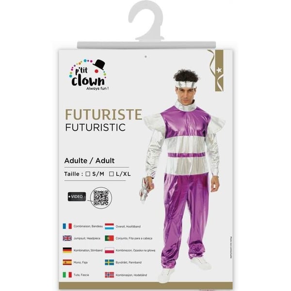 Futuristisk vuxendräkt - LILLA CLOWN - LILLA CLOWN - Lila - Polyester - Lätt och bekväm