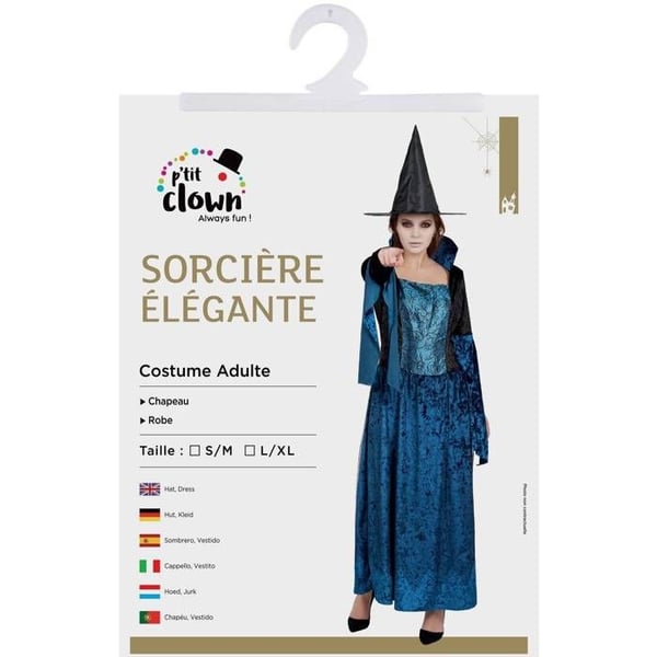 Kostym Vuxen - LITEN CLOWN - Maskeraddräkt Elegant Häxa Dam - Lätt - Bekväm - Polyester