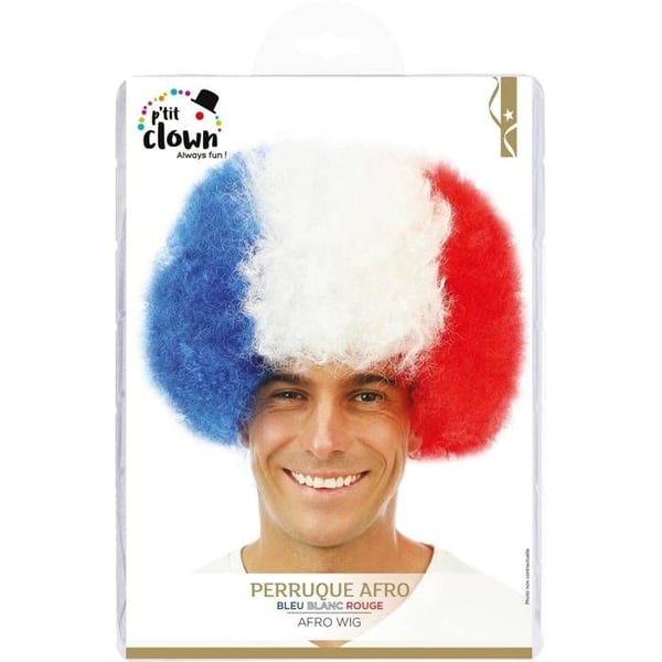 Afroperuk - LITEN CLOWN - LITEN CLOWN - Flerfärgad blå/vit/röd - Kostym - Vuxen unisex
