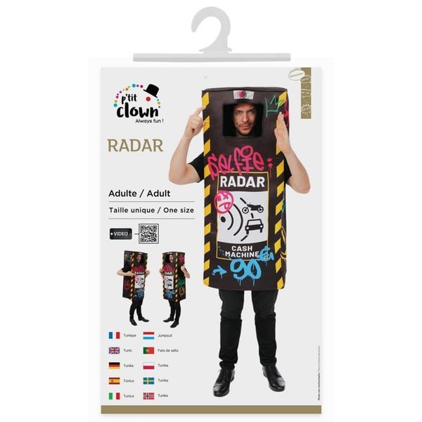 Radarutklädnad - LITEN CLOWN - LITEN CLOWN - Svart - En storlek - Vuxen