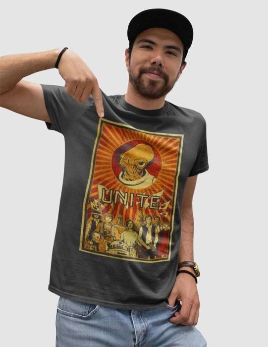 T-shirt - STAR WARS - Förenas med Ackbar - Antracit - 100% bomull - Kortärmad