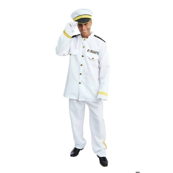 Kostym - LITEN CLOWN - Marin - Vit - Polyester - hatt, jacka, byxor