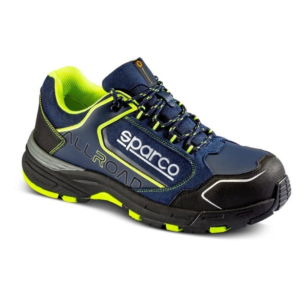 Säkerhetsskor - SPARCO - Allroad Sochi - Mörkblå/fluorgul - Unisex - Vattentåliga