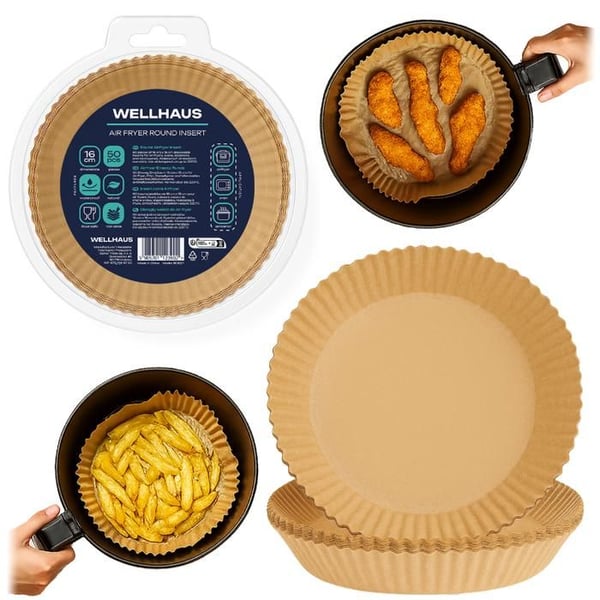 Inlägg för luftfritös - Wellhaus - Rund 16cm x50 - Nedbrytbara non-stick engångsprodukter