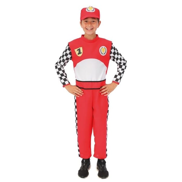 F1-förarutklädnad - LILLA CLOWN - LILLA CLOWN - 7-9 år - Röd - Karneval