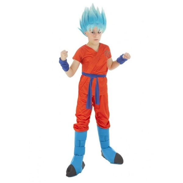 GOKU SAIYAN KOSTUME DRENG 7/8 ÅR Rød, Bordeaux