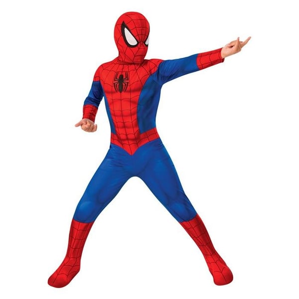 ULTIMAT SPIDER-MAN KLASSISK DRÄKT BARN 5/6 ÅR Röd, Bourgogne