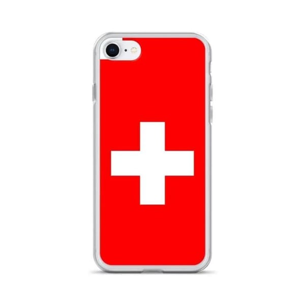 iPhone-fodral - Multicolor - Schweiz flagga - Mjuk - Silikon - Vertikal position