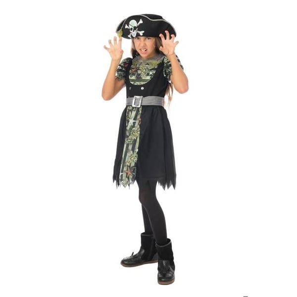 Barnkostym - LITEN CLOWN - Zombie Pirat Kostym Flicka - 7-9 år - Polyester - Lätt och bekväm