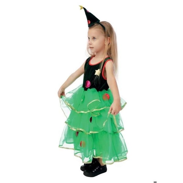 Barnkostym - LITEN CLOWN - Klänning och hårband - Polyester - Grön
