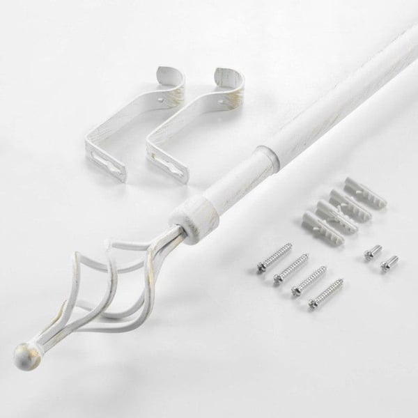 Utdragbar stång i komplett kit (120 till 210 cm) "Twisty" - Vit