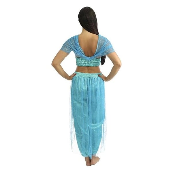 Kostym - LITEN CLOWN - Orientalisk prinsessa dam - Blå - Satin och voile - Storlek L/XL