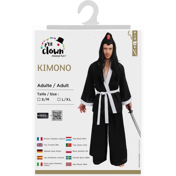 Kimono kostym - LILLA CLOWN - LILLA CLOWN - Svart - Storlek S/M - Vuxen