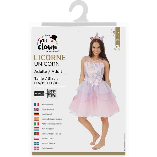 Kostym - LITEN CLOWN - 24559 - Rosa - Storlek L/XL - Vuxen