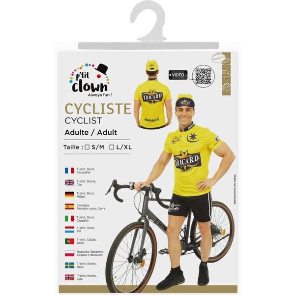 Cykeldräkt - LITEN CLOWN - LITEN CLOWN - Gul - T-shirt, shorts, keps - Lätt polyester