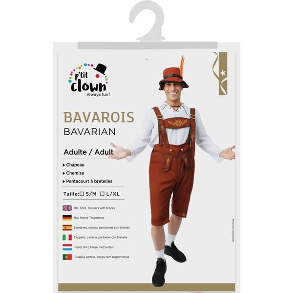 Bavarsk kostym för vuxna - PTIT CLOWN - PTIT CLOWN - Brun - Lätt och bekväm - Polyester