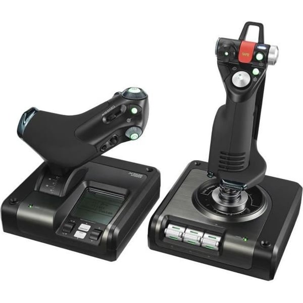 Joystick - Trådad - Logitech G - X52 Pro Flygkontrollpanel - Kompatibel med PC - Svart