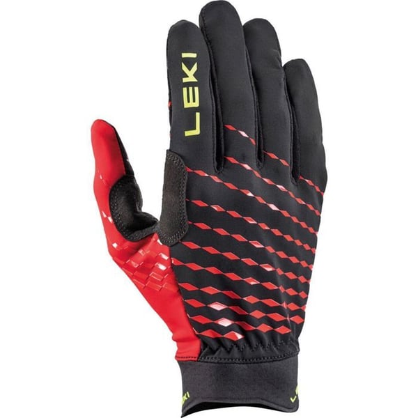 Handsker - LEKI - Ultra Trail Breeze - Åndbar - Unisex - Sort/Rød/Neon Gul