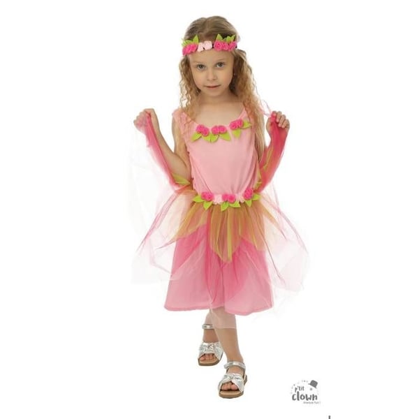 Kostym - LITEN CLOWN - Fata Flicka - Rosa - 7-9 år - Klänning och hårband