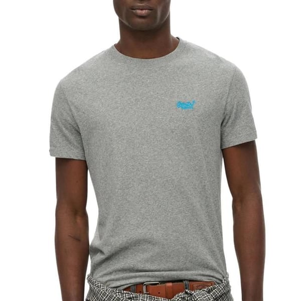 T-shirt Grå/Blå Herr Superdry Vintage Logotyp R6Ts