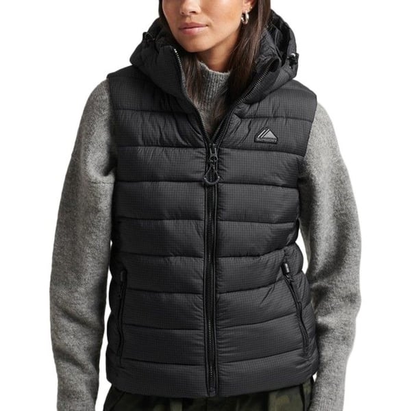 SuperDry Gilet Code MNT Fuji Vadderad - Svart
