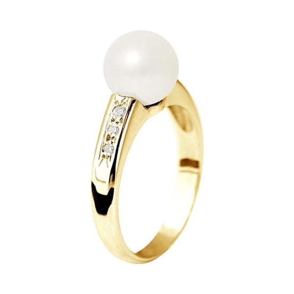 Ring - Pärlor & Färger - Sötvattenspärla 8-9 mm - Guld 375/1000 - Diamant - Kvinna