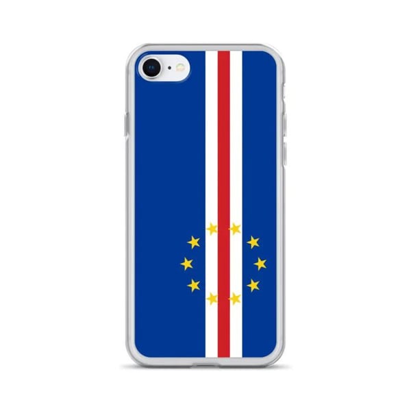 Mobilskal – Kap Verde Flagga – Kompatibel med iPhone SE – Mjukt Fodral – Stödjer Stötar och Lätt Att Använda – Silikon – Pixelforma